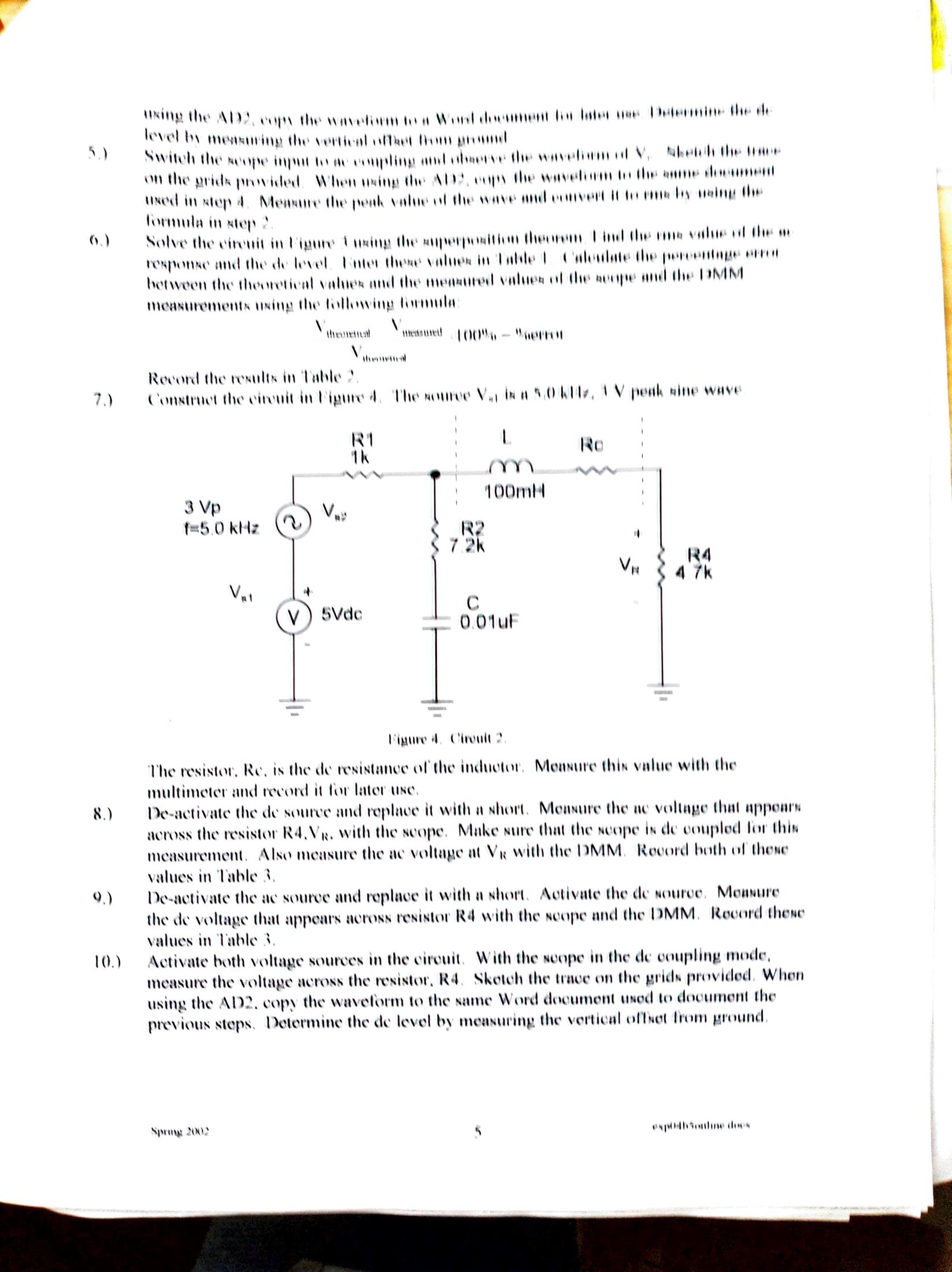 5.) ﻿liminula itn step 2 . ﻿measurements using he | Chegg.com