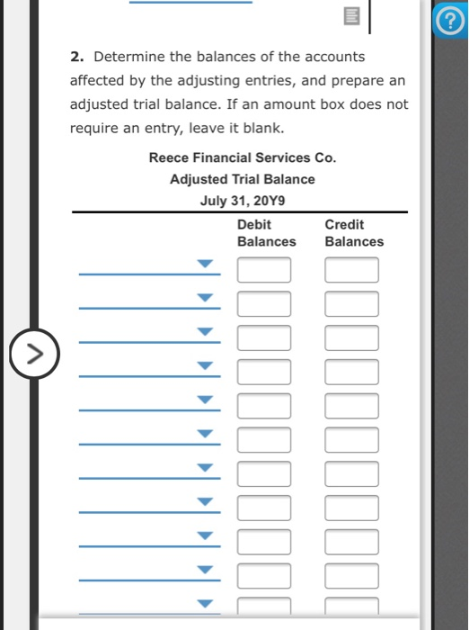 Solved 2. Determine the balances of the accounts affected by