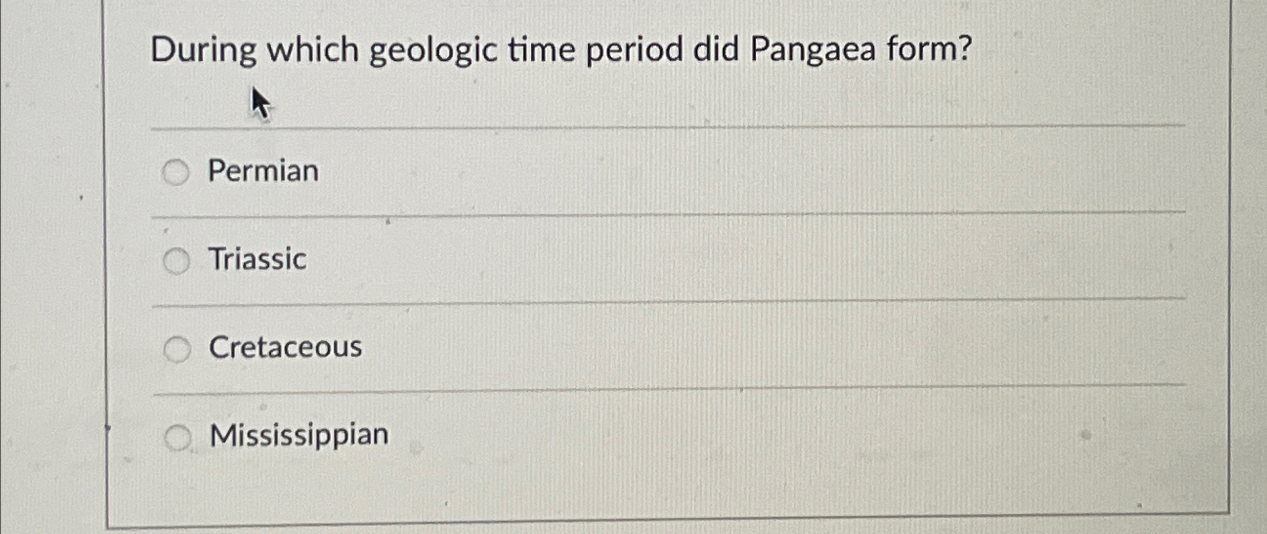 Solved During which geologic time period did Pangaea | Chegg.com