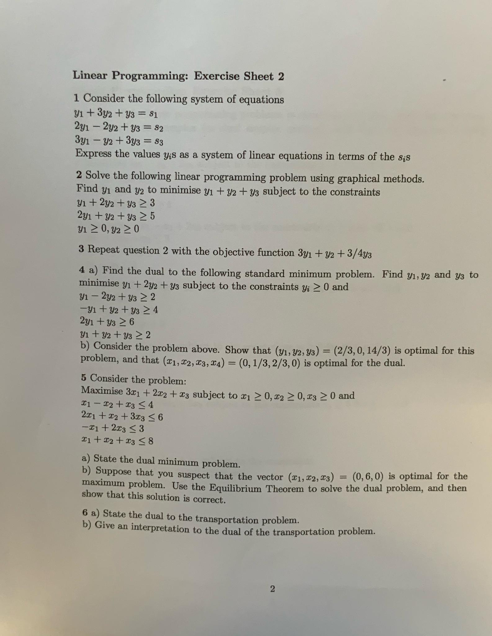 programming assignment system of linear equations