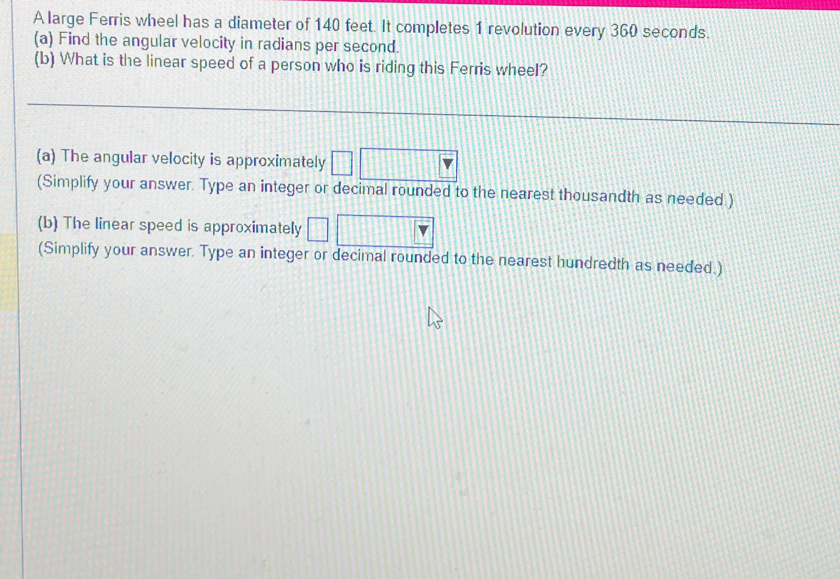 A ferris wheel has a radius of 80 feet