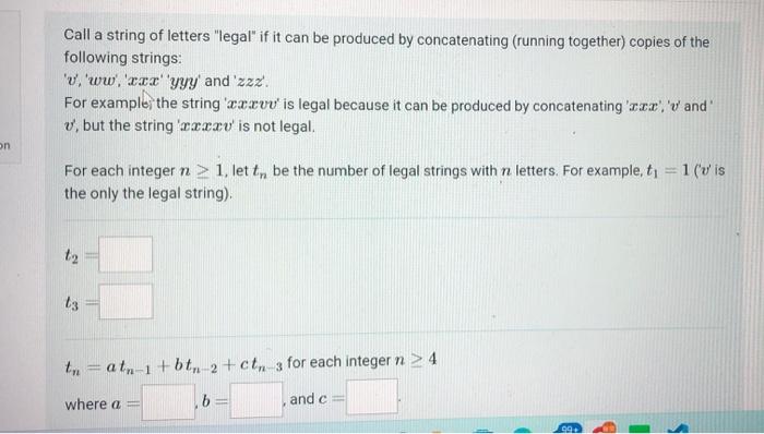 Solved Call a string of letters 