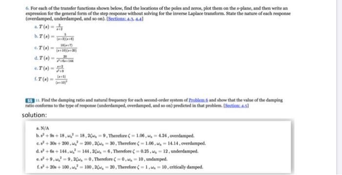 Solved 6. For each of the transfer functions shown below, | Chegg.com
