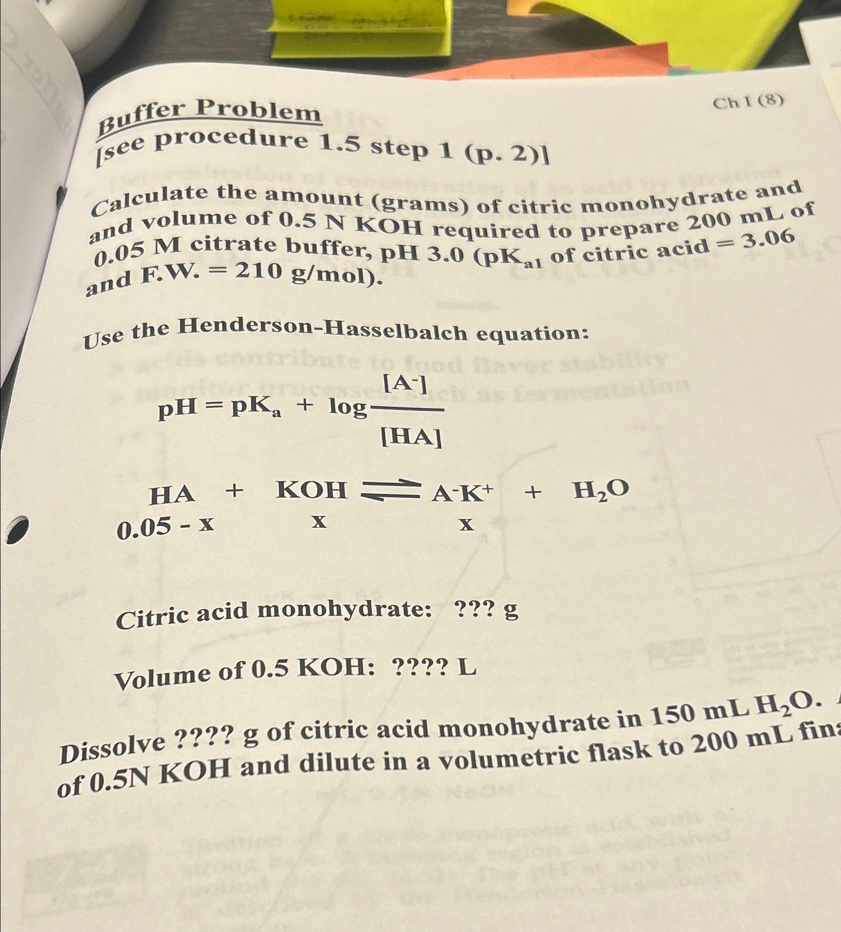 Citrate Buffer (0.5 M, pH 3.0)