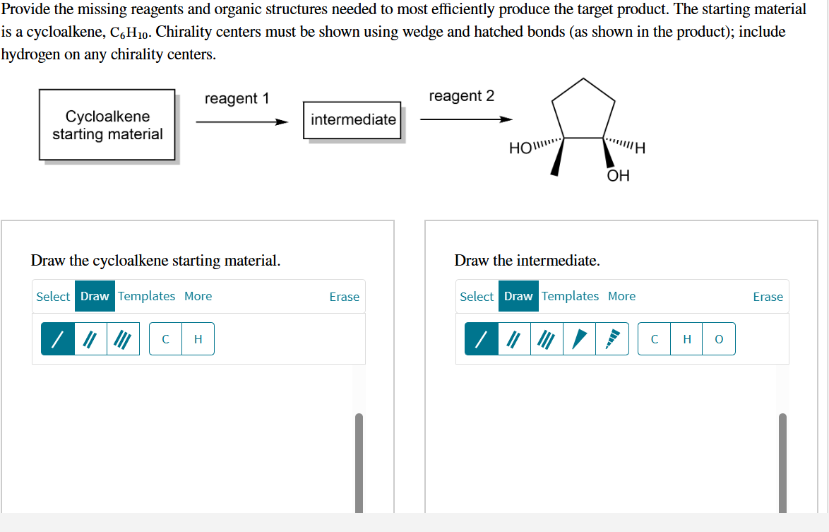 Solved Provide the missing reagents and organic structures | Chegg.com