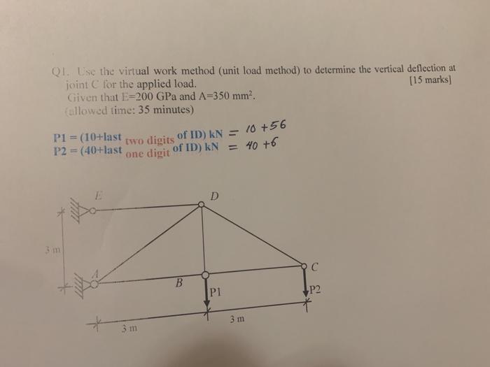 Solved QI. Use the virtual work method (unit load method) to | Chegg.com