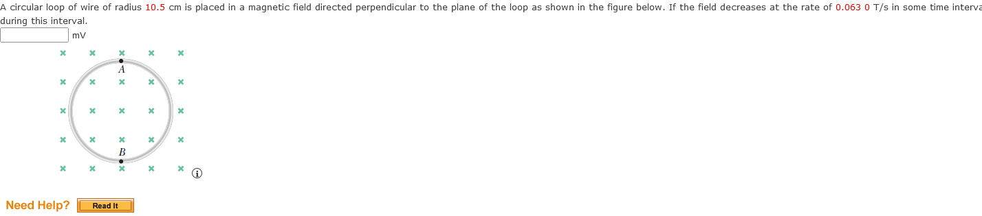 Solved A circular loop of wire of radius 10.5 cm is placed | Chegg.com