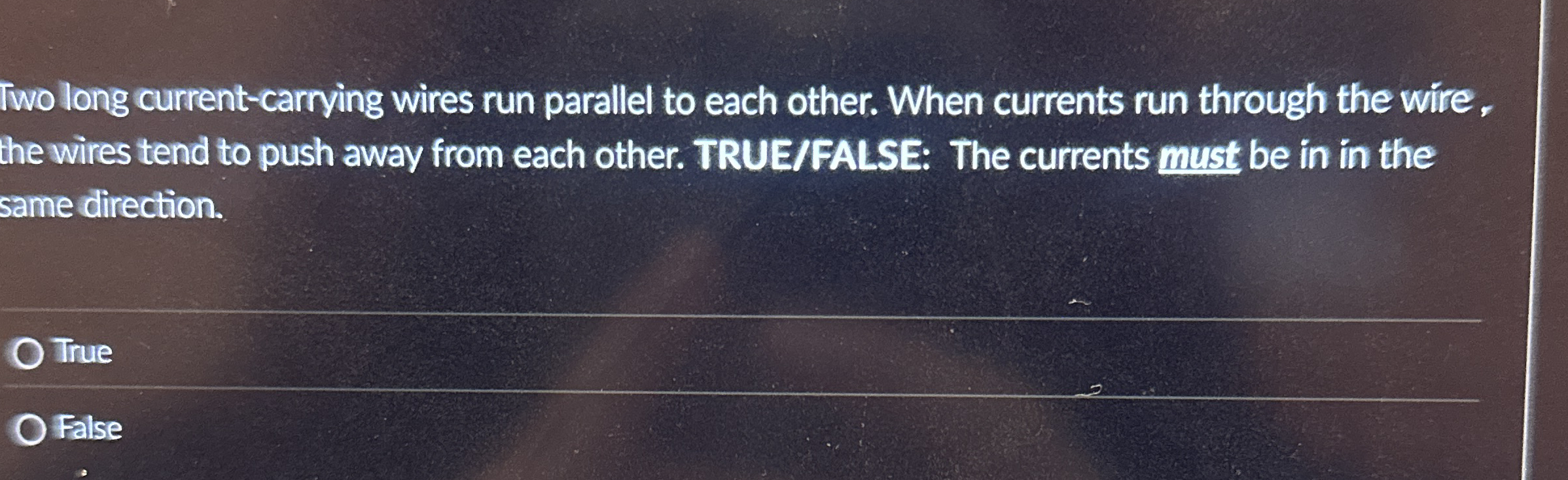 Solved Iwo long currentcarrying wires run parallel to each