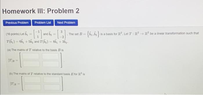 Solved (16 Points) Let B1=[−11] And B2=[3−2], The Set | Chegg.com