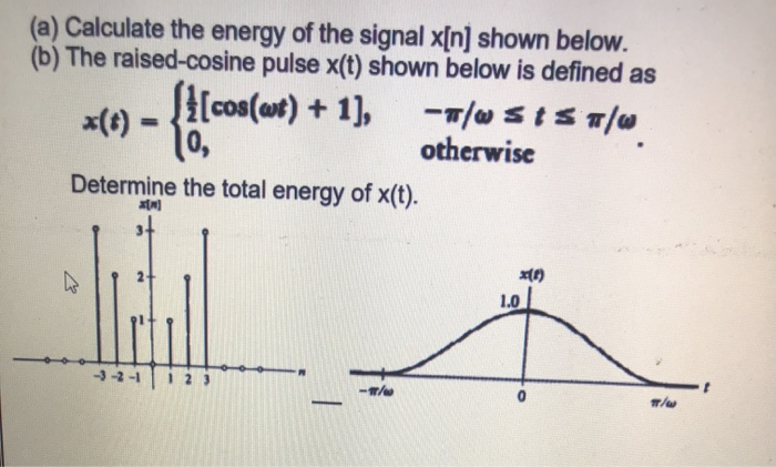 Solved (a) Calculate the energy of the signal x[n] shown | Chegg.com