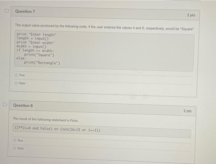 Solved D Question 1 2 pts What does the following code | Chegg.com