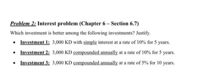 Solved Problem 2: Interest problem (Chapter 6 - Section 6.7) | Chegg.com