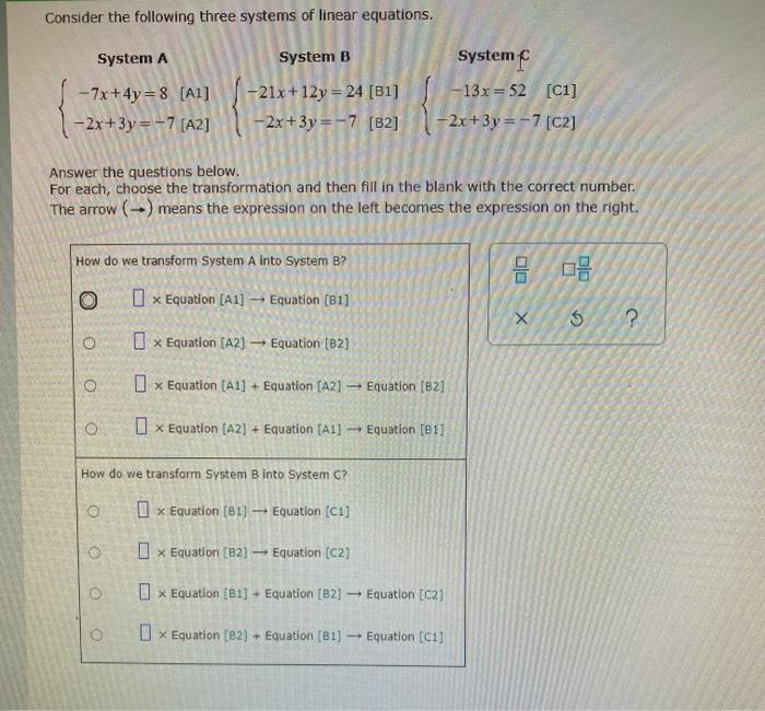 Solved Consider the following three systems of linear | Chegg.com