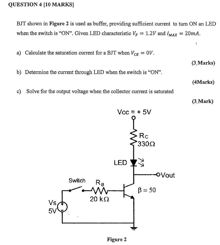 Solved BJT shown in Figure 2 is used as buffer, providing | Chegg.com