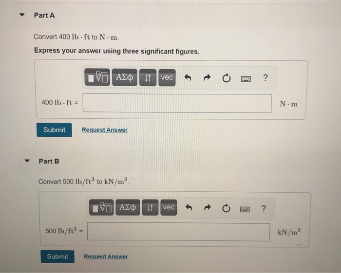 Solved Part A Convert 400 Lb ft To N m Express Your Answer Chegg