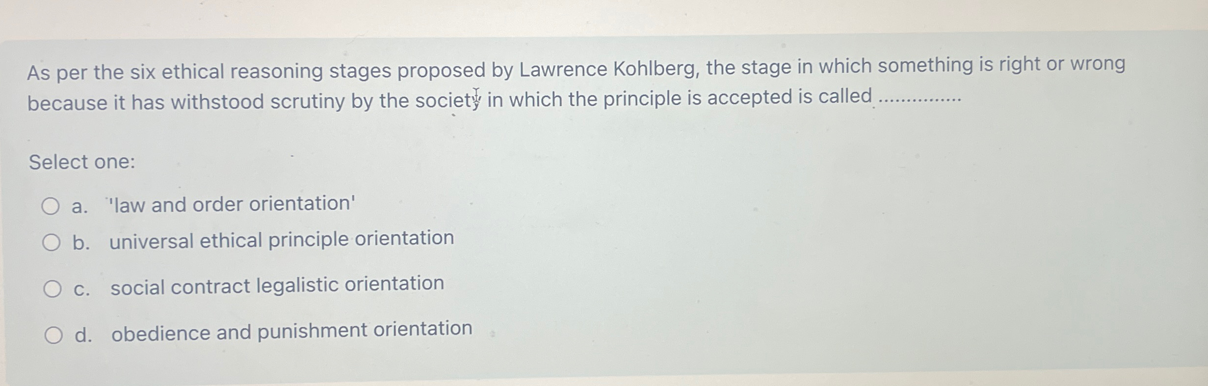 Solved As per the six ethical reasoning stages proposed by | Chegg.com