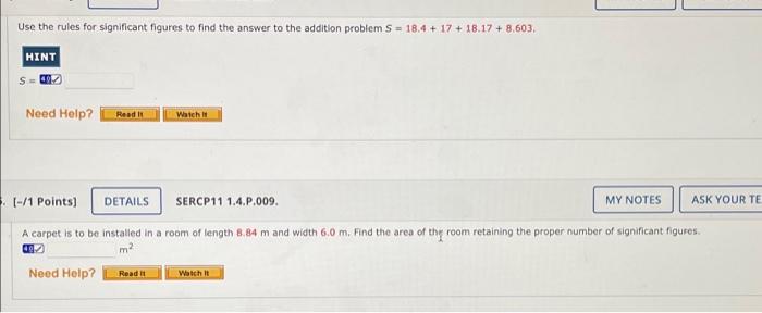 Solved Use The Rules For Significant Figures To Find The | Chegg.com