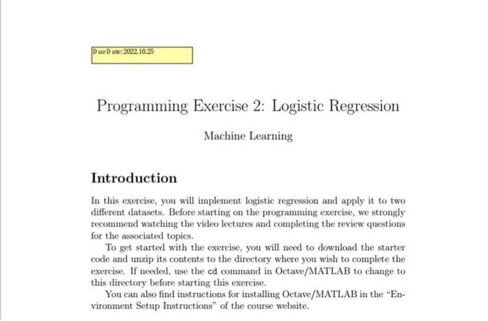 programming assignment logistic regression week 3