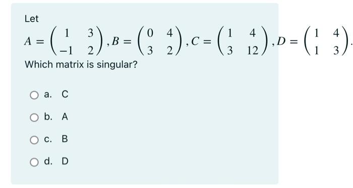 Solved Let A And B Be 3 X 3 Matrices With Det(A) = 2 And Det | Chegg.com