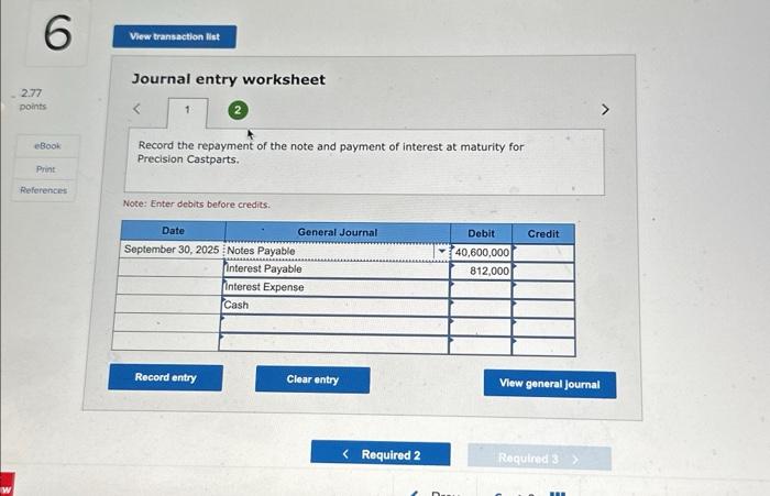 Solved Problem 8-2A (Algo) Record Notes Payable And Notes | Chegg.com