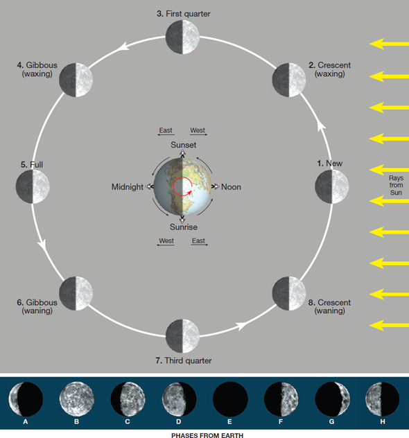 Solved: FIGURE 1 is a view of the Earth–Moon system from above ...