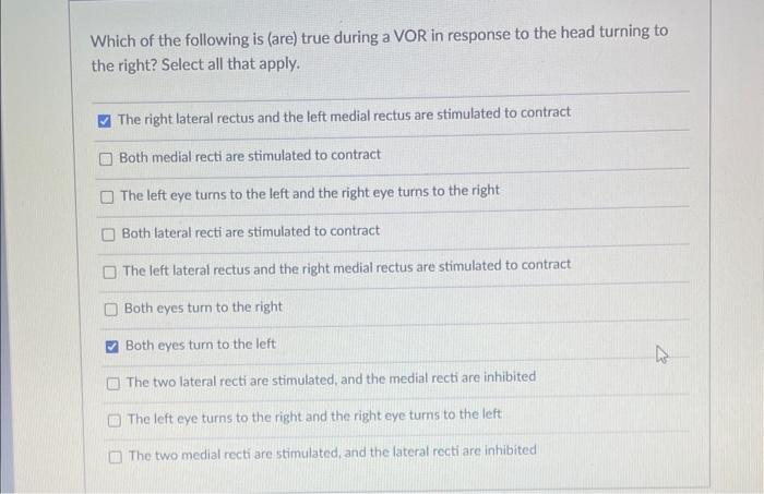 Solved Which of the following is (are) true during a VOR in | Chegg.com