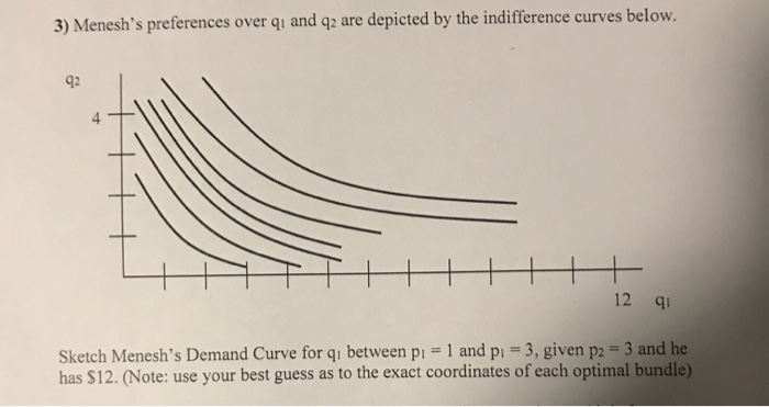 Solved 3 Meneshs Preferences Over Qı And Q2 Are Depicte - 