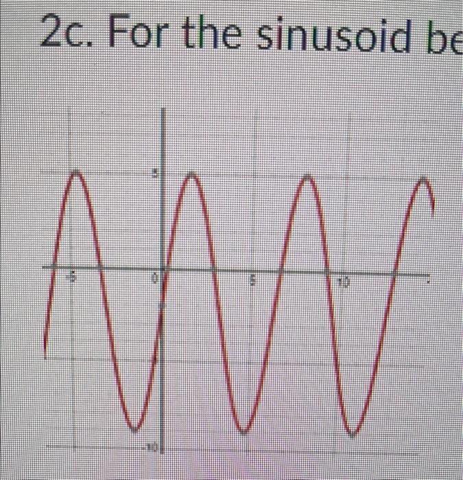 Solved 2c. For the sinusoid below, what is the equation of | Chegg.com