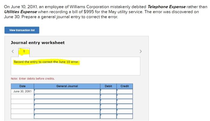 Solved On June 10, 20X1, an employee of Williams Corporation 