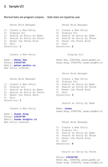 Solved You are going to implement a simple phone book | Chegg.com