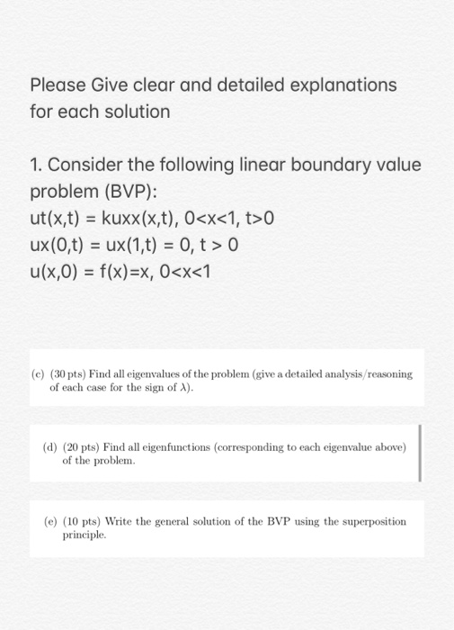 Solved Please Give clear and detailed explanations for each | Chegg.com