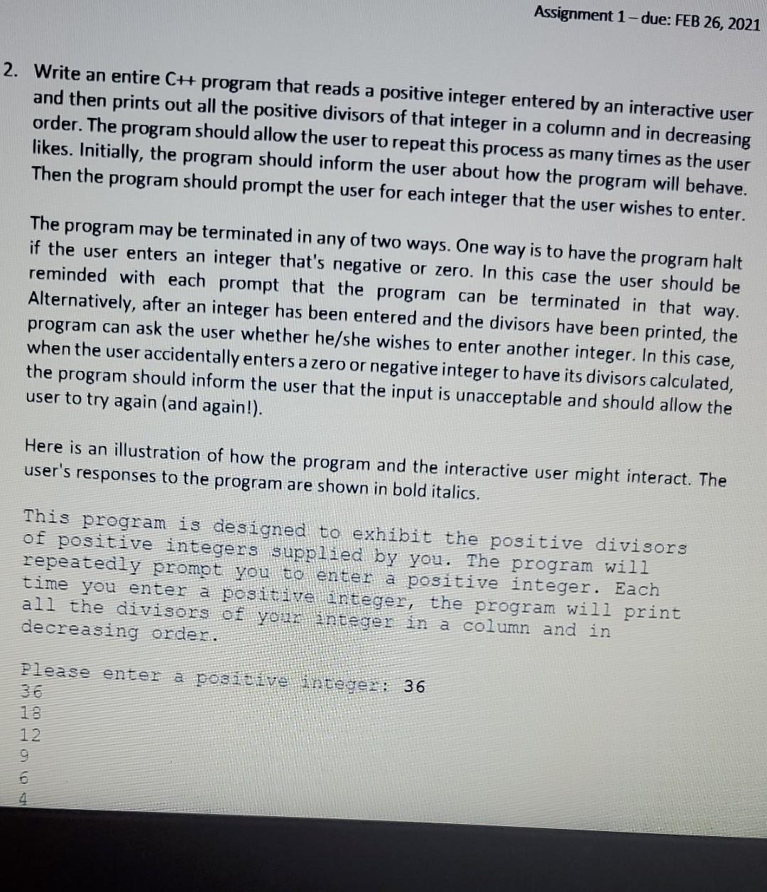 Solved Assignment 1-due: FEB 26, 2021 2. Write an entire CH | Chegg.com