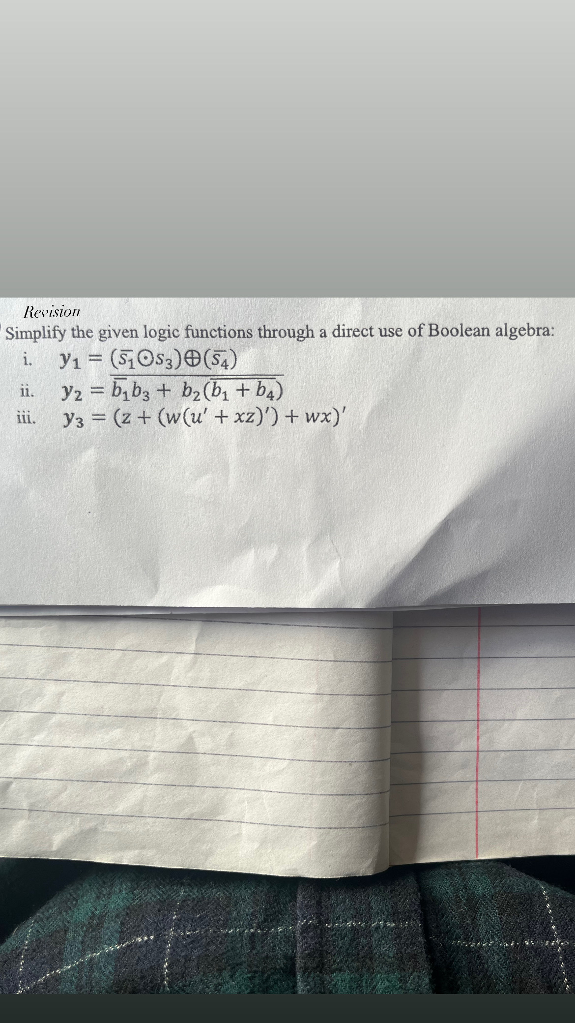 Solved RevisionSimplify The Given Logic Functions Through A | Chegg.com