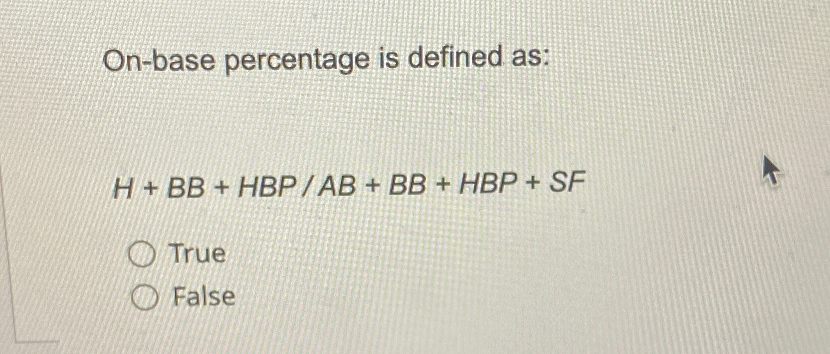 Solved On-base percentage is defined | Chegg.com