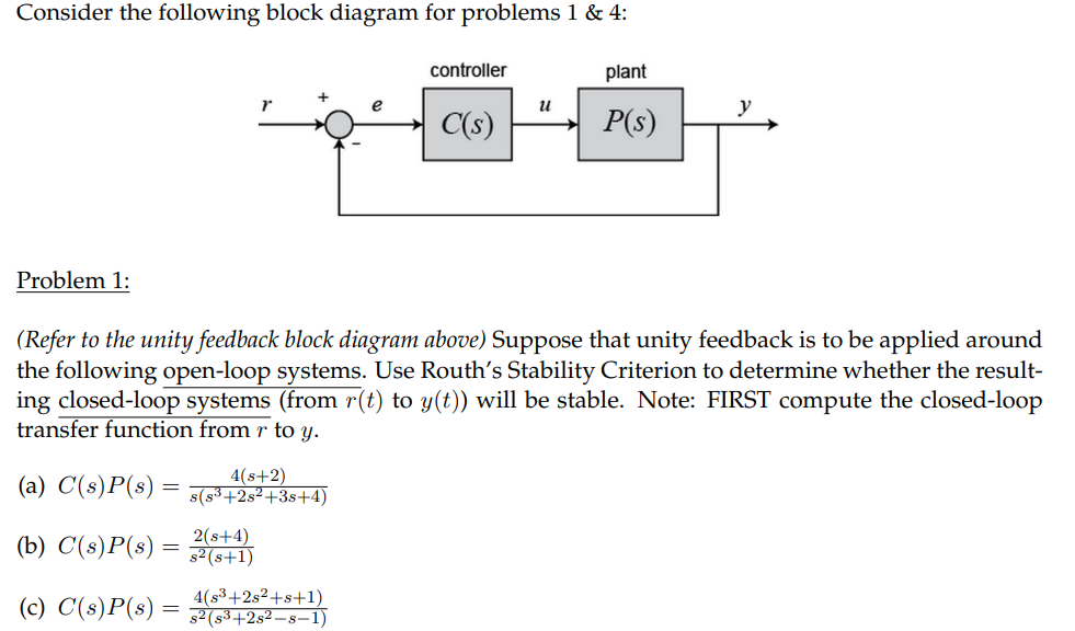 Solved Consider the following block diagram for problems | Chegg.com