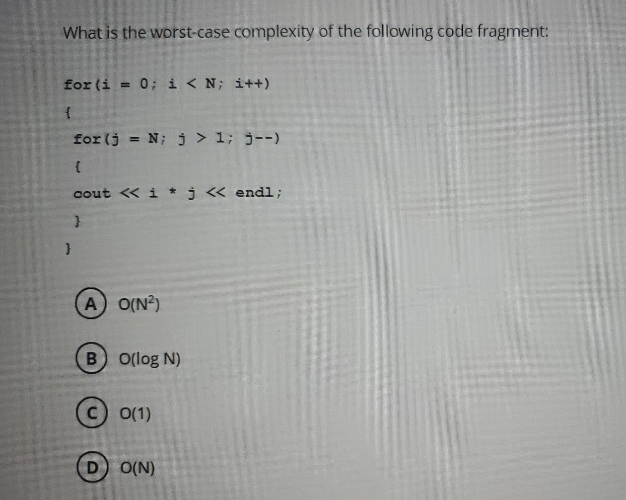 Solved What is the worst-case complexity of the following | Chegg.com