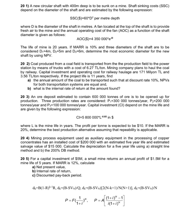 1 A New Circular Shaft With 400m Deep Is To Be Chegg Com