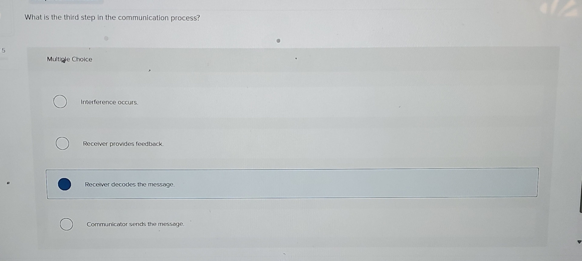 Solved What is the third step in the communication | Chegg.com