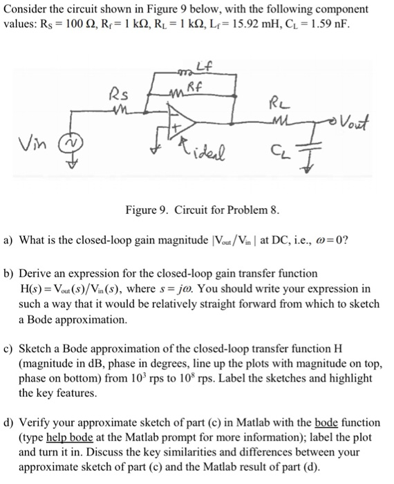 Solved Consider the circuit shown in Figure 9 below, with | Chegg.com