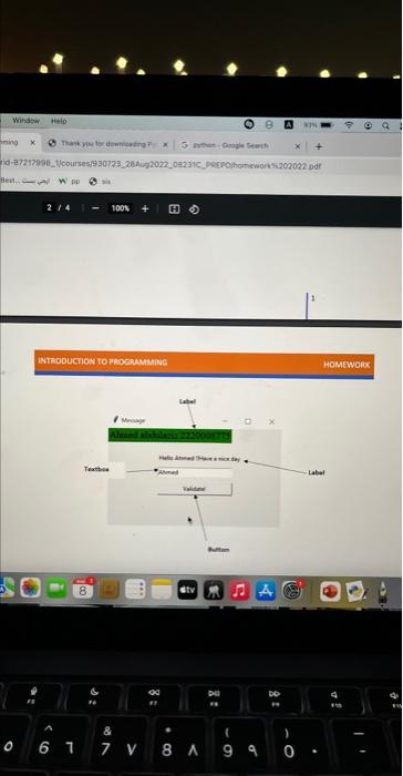 Solved Q1 Write A Python Gui Program To Create A Tecthox 7874