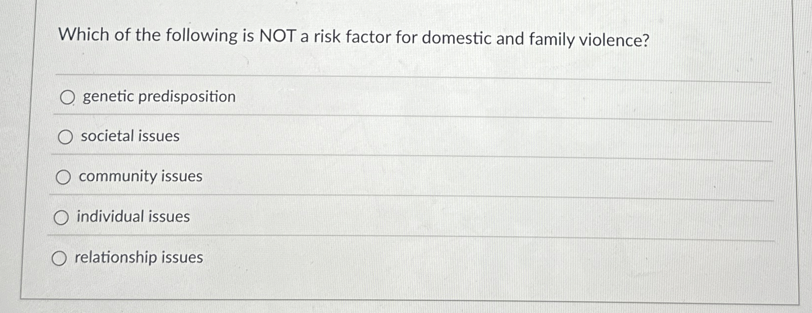 Solved Which of the following is NOT a risk factor for | Chegg.com