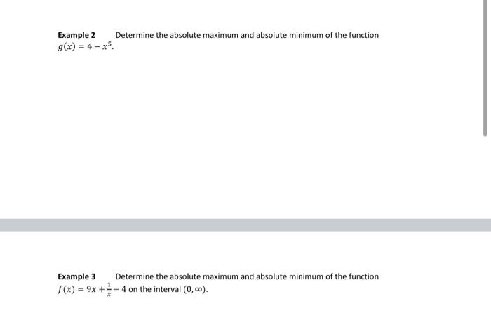 Solved Example 2 Determine the absolute maximum and absolute | Chegg.com