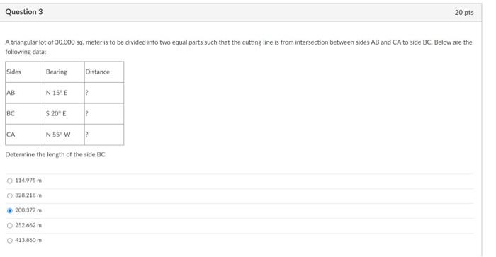 Solved Question 1 20 pts Following are the data gathered | Chegg.com