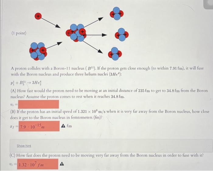 Solved A Proton Collides With A Boron-11 Nucleus (B11). If | Chegg.com