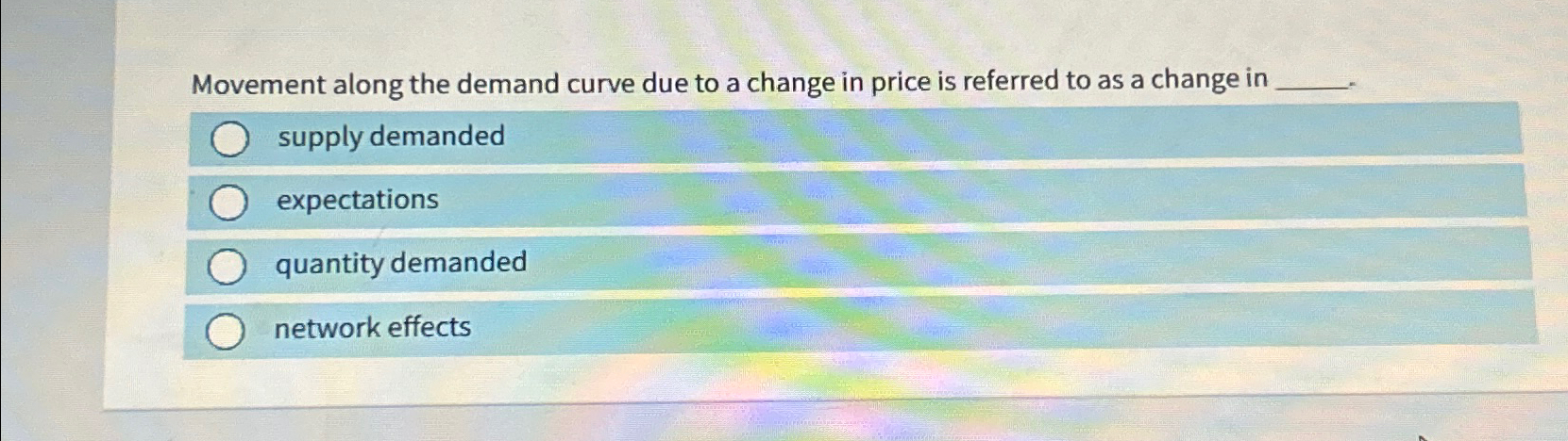 Solved Movement along the demand curve due to a change in | Chegg.com