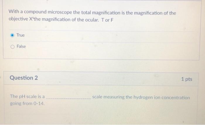 Solved With a compound microscope the total magnification is | Chegg.com