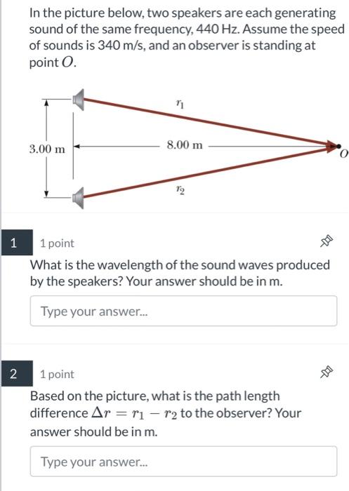 In The Picture Below, Two Speakers Are Each | Chegg.com