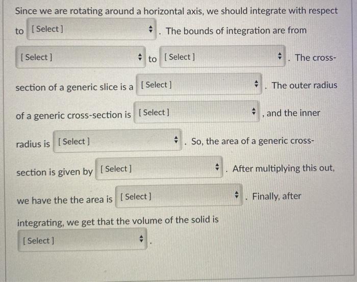 Solved We would like to find the volume of the solid | Chegg.com