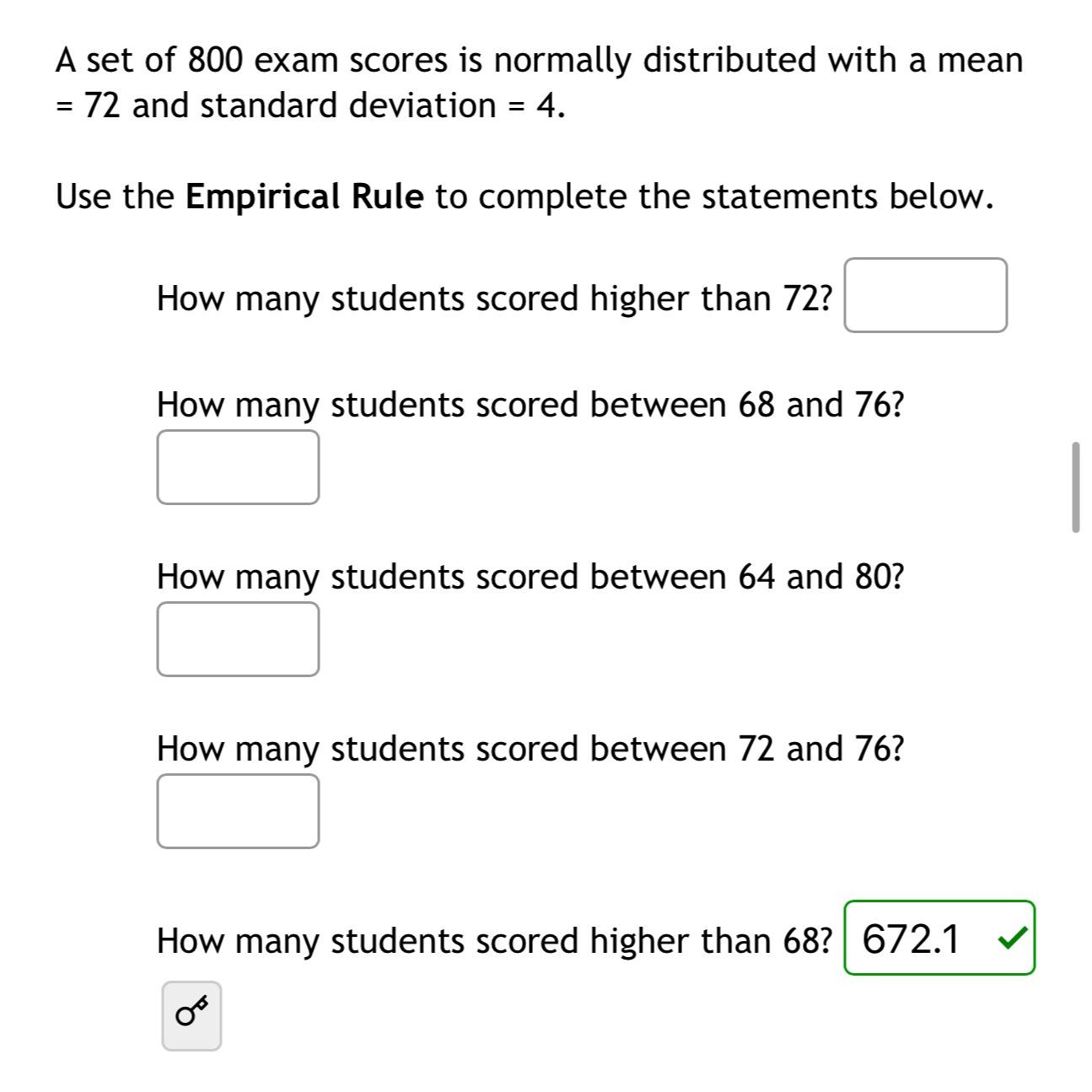 Solved A set of 800 ﻿exam scores is normally distributed | Chegg.com