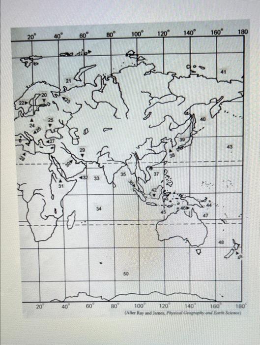 Solved Using sources on the Internet or a world atlas match | Chegg.com